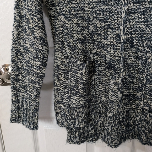 RDI Chunky Knit Long Sleeve Tunic Pocket Sweater in Marbled Green & Cream Size S - Picture 4 of 8